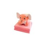Couverture oreiller �l�phant mignon 2 - en - 1 pour la maison et le bureau, rose