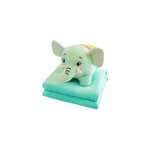 Couverture oreiller Éléphant mignon 2 - en - 1 pour la maison et le bureau, vert Couverture oreiller Éléphant mignon 2 - en - 1 pour la maison et le bureau, vert