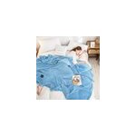 Couverture en polaire corallienne de couleur unie 150x200cm / 180x200cm, 150cm * 200cm / bleu