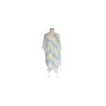 Couvre - chef en mousseline de soie  rayures,  blocs de couleur et  dgrads pour bikini  franges ...