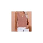 Dbardeurs d't en tricot, mode dcontracte et crochete pour femmes, cuir rouge / m