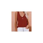 Débardeurs d'été en tricot, mode décontractée et crochetée pour femmes, rouge / m Débardeurs d'été en tricot, mode décontractée et crochetée pour femmes, rouge / m