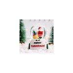 D�coration de bureau de no�l : bonhomme de neige, p�re no�l, boule de cristal brillante, p�re no�l