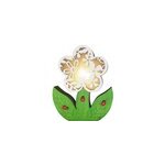 Décorations de pâques en bois creuses avec fleur et lapin créatives, fleur / blanc Décorations de pâques en bois creuses avec fleur et lapin créatives, fleur / blanc