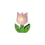 D�corations de p�ques en bois creuses avec fleur et lapin cr�atives, fleur / rose