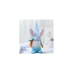 Dcoration de pques poupe lapin sans visage gnome lapin en peluche dcorations elfes, bleu
