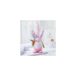 Dcoration de pques poupe lapin sans visage gnome lapin en peluche dcorations elfes, rose