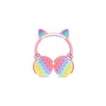 Ecouteurs sans fil bluetooth led à oreilles de chat mignonnes avec contrôle du microphone, rose Ecouteurs sans fil bluetooth led à oreilles de chat mignonnes avec contrôle du microphone, rose