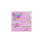 Ensemble de bijoux pour filles avec collier de perles en forme de queue de sirne, rose