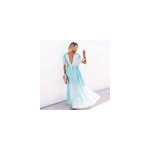 Femmes sexy bikini cover - ups longue tunique robe de plage, bleu ciel