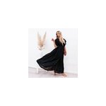Femmes sexy bikini cover - ups longue tunique robe de plage, noir