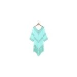 Femmes sexy col v tassel hollow backless blouse beachwear, bleu