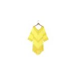 Femmes sexy col v tassel hollow backless blouse beachwear, jaune