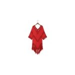 Femmes sexy col v tassel hollow backless blouse beachwear, rouge