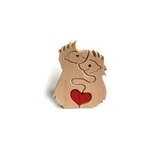 Fte des mres - statue d'animal mignon en bois - ornement, style 3