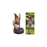 Figurine gnome dansant r�sine gnome jardinier petites femmes sculpture ornements, 12cm