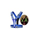 Gilet r�fl�chissant r�glable � led pour la course de nuit, rechargeable par usb, bleu