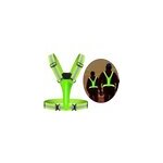 Gilet rflchissant rglable  led pour la course de nuit, rechargeable par usb, vert