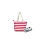 Grand sac de pique - nique portable à rayures avec compartiment isolé caché, rouge Grand sac de pique - nique portable à rayures avec compartiment isolé caché, rouge
