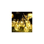 Guirlande de lumières solaires à led 8 modes, étanche à l'eau, pour l'extérieur, blanc chaud Guirlande de lumières solaires à led 8 modes, étanche à l'eau, pour l'extérieur, blanc chaud