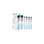 Jeu de 7 pinceaux de maquillage professionnel avec manche en cristal, poigne bleue / pointe noire et ...