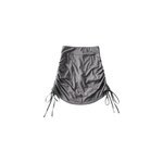 Jupe courte mince lastique  cordon de serrage pour femmes avec culotte de sport, gris / s