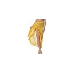 Jupe de couverture de bikini  volants en mousseline de soie pour femmes, sexy sur la plage, jaune