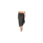 Jupe de couverture de bikini  volants en mousseline de soie pour femmes, sexy sur la plage, noir