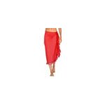 Jupe de couverture de bikini  volants en mousseline de soie pour femmes, sexy sur la plage, rouge