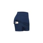 Jupes short de yoga pour femmes pantalon taille haute avec poche, bleu / m Jupes short de yoga pour femmes pantalon taille haute avec poche, bleu / m