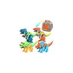 Kit de construction de dinosaures avec tournevis cage de rangement jouets, orange