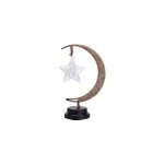 Lampe de nuit usb en fer forg avec cordon en chanvre fait main star moon, toile  cinq branches / bleu ...