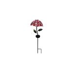 Lampe solaire pour pelouse et jardin avec piquet en fer pour hortensias, rouge