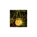 Lampe solaire à suspendre en bocal de verre fêlé, couleur fil de cuivre, chaud Lampe solaire à suspendre en bocal de verre fêlé, couleur fil de cuivre, chaud