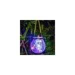 Lampe solaire à suspendre en bocal de verre fêlé, couleur fil de cuivre, colorée Lampe solaire à suspendre en bocal de verre fêlé, couleur fil de cuivre, colorée