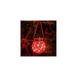Lampe solaire � suspendre en bocal de verre f�l�, couleur fil de cuivre, rouge