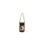 Lustre solaire  souche d'arbre et hibou pour cour et jardin, marron