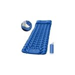 Matelas de voyage gonflable pour camping, oreiller de repos et pompe pour l'extérieur, bleu Matelas de voyage gonflable pour camping, oreiller de repos et pompe pour l'extérieur, bleu