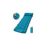 Matelas de voyage gonflable pour camping, oreiller de repos et pompe pour l'extérieur, bleu paon Matelas de voyage gonflable pour camping, oreiller de repos et pompe pour l'extérieur, bleu paon