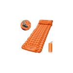 Matelas de voyage gonflable pour camping, oreiller de repos et pompe pour l'extérieur, orange Matelas de voyage gonflable pour camping, oreiller de repos et pompe pour l'extérieur, orange