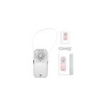Mini ventilateur et banque d'nergie en 1 ventilateur pliable  main, blanc