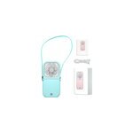 Mini ventilateur et banque d'nergie en 1 ventilateur pliable  main, bleu