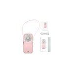 Mini ventilateur et banque d'nergie en 1 ventilateur pliable  main, rose