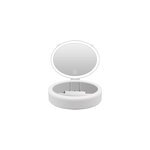 Miroir de beaut et de maquillage avec led bote de rangement compacte pliable 2 - en - 1, blanc