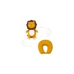 Oreiller de cou d�formable 2 en 1 en forme de u, avec dessin anim� mignon, � double usage, lion kaki
