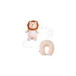 Oreiller de cou d�formable 2 en 1 en forme de u, avec dessin anim� mignon, � double usage, lion rose