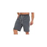 Pantalon dcontract de couleur unie avec poches  cordon de serrage pour hommes, gris fonc / l
