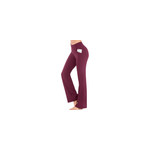 Pantalons  jambes lgrement larges pantalons de yoga dcontracts pour filles  taille haute, bordeaux ...
