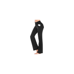 Pantalons  jambes lgrement larges pantalons de yoga dcontracts pour filles  taille haute, noir ...