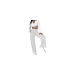 Pantalon en velours ctel  taille haute pour femme pantalon large  jambe droite et ample, blanc / ...